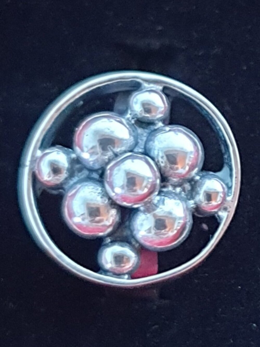 Vintage Mid Century Scandinavian Sterling Silver Love Knot Dome Statement Ring